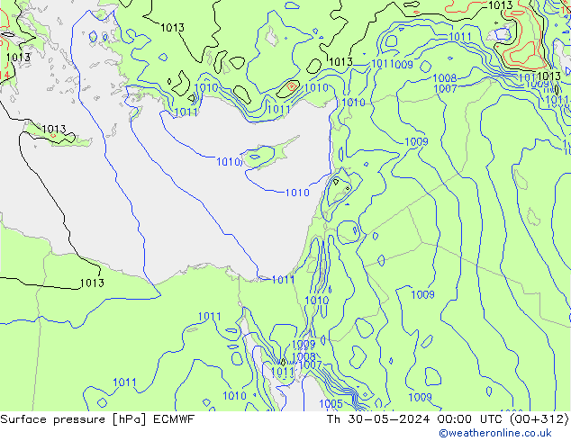 Yer basıncı ECMWF Per 30.05.2024 00 UTC