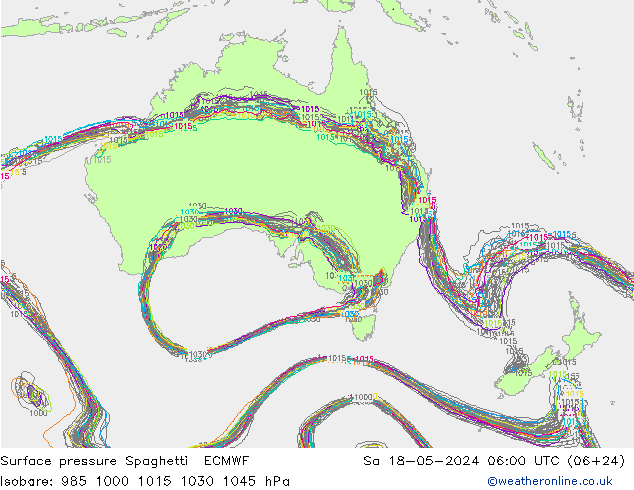 pression de l'air Spaghetti ECMWF sam 18.05.2024 06 UTC