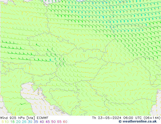 Wind 925 hPa ECMWF Th 23.05.2024 06 UTC