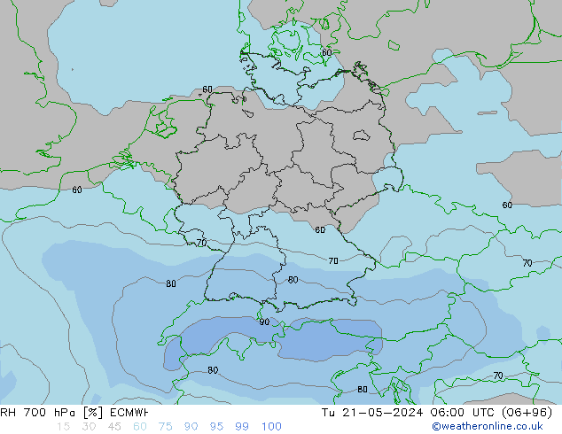 RV 700 hPa ECMWF di 21.05.2024 06 UTC