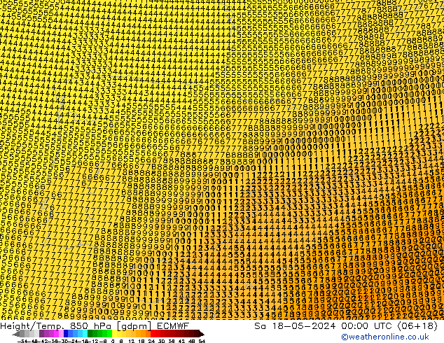 Height/Temp. 850 hPa ECMWF Sáb 18.05.2024 00 UTC