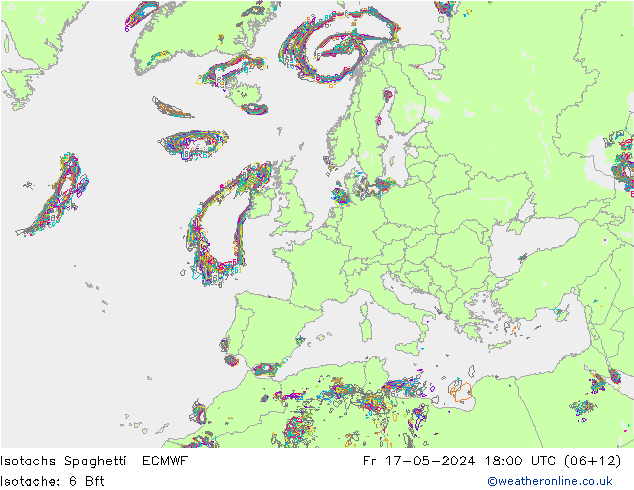 Izotacha Spaghetti ECMWF pt. 17.05.2024 18 UTC