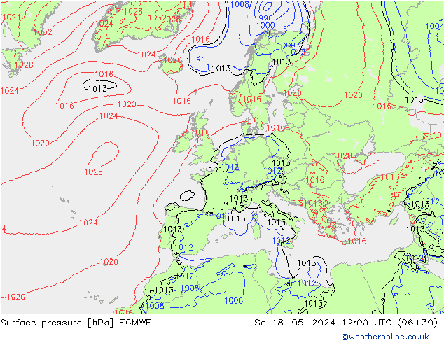 pression de l'air ECMWF sam 18.05.2024 12 UTC