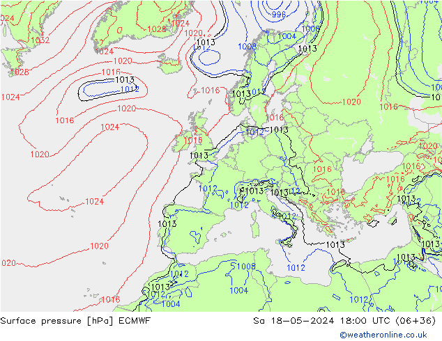 Yer basıncı ECMWF Cts 18.05.2024 18 UTC