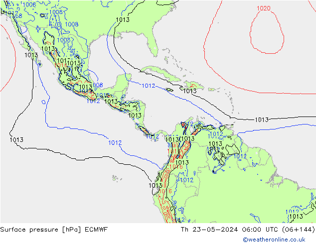 Surface pressure ECMWF Th 23.05.2024 06 UTC