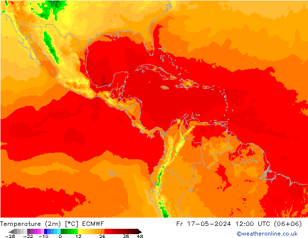 température (2m) ECMWF ven 17.05.2024 12 UTC