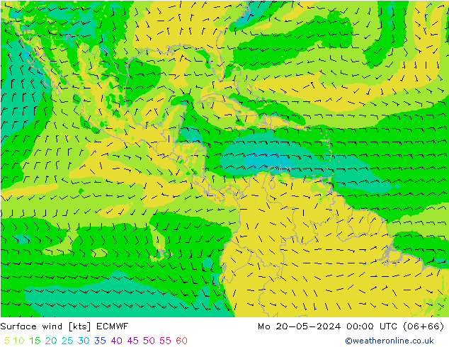 Surface wind ECMWF Mo 20.05.2024 00 UTC