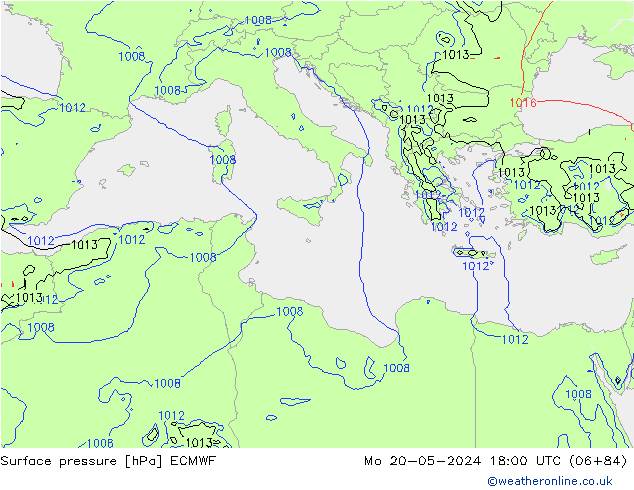 Luchtdruk (Grond) ECMWF ma 20.05.2024 18 UTC