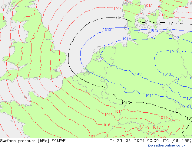 приземное давление ECMWF чт 23.05.2024 00 UTC