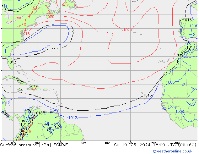 Surface pressure ECMWF Su 19.05.2024 18 UTC