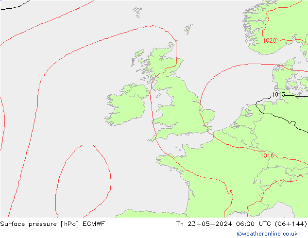 приземное давление ECMWF чт 23.05.2024 06 UTC