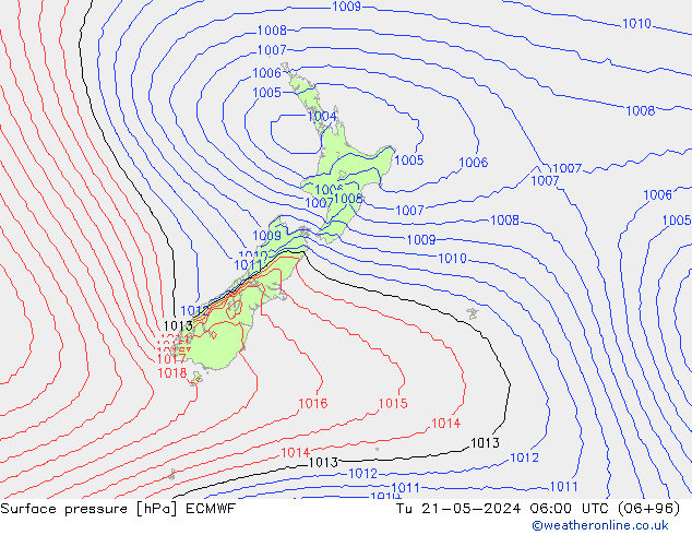 Pressione al suolo ECMWF mar 21.05.2024 06 UTC