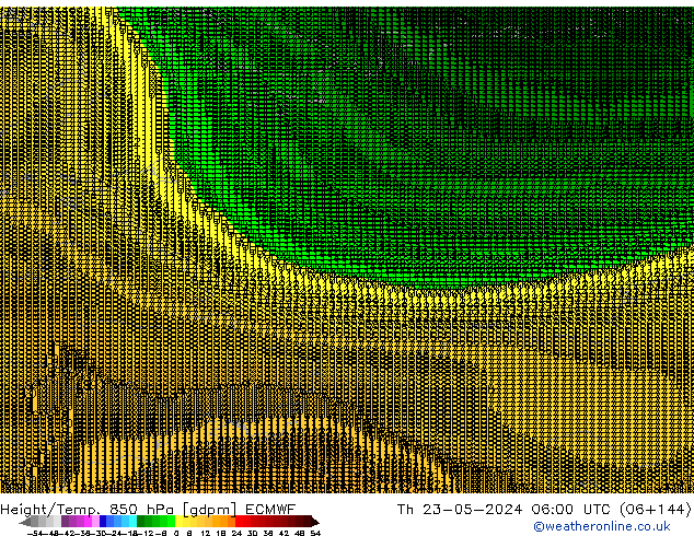 Height/Temp. 850 hPa ECMWF Th 23.05.2024 06 UTC