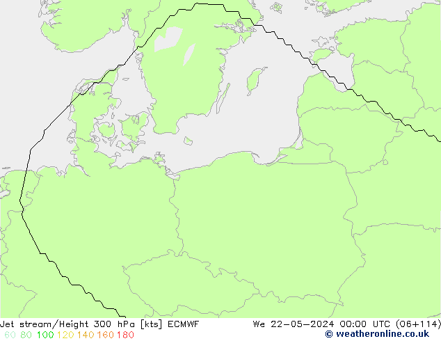 Straalstroom ECMWF wo 22.05.2024 00 UTC