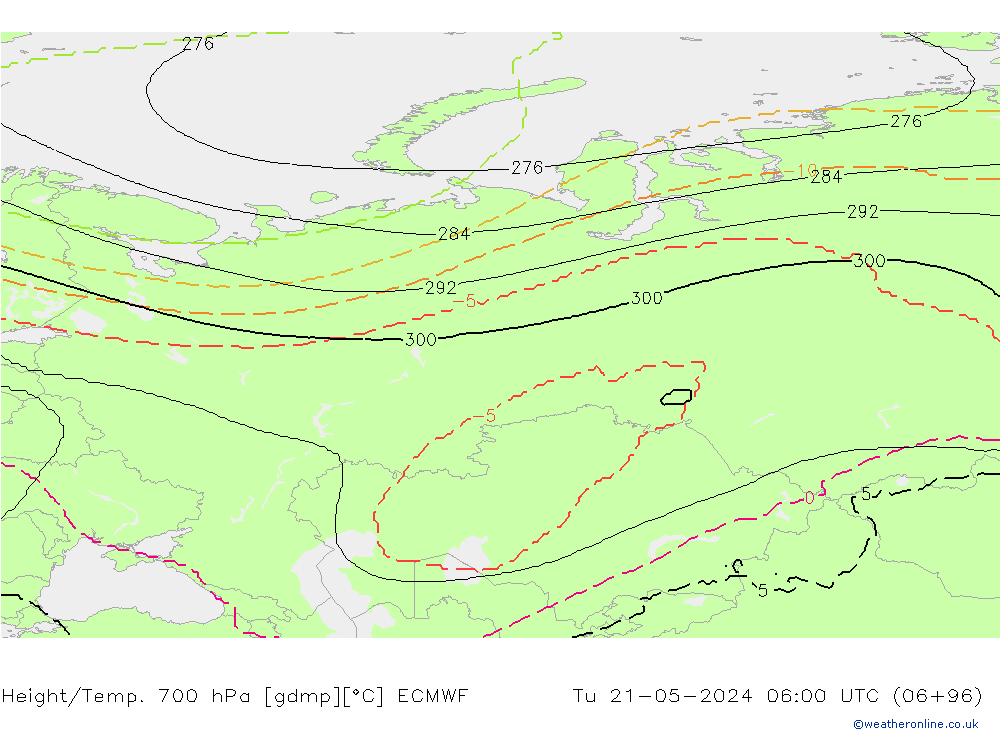 Height/Temp. 700 hPa ECMWF  21.05.2024 06 UTC