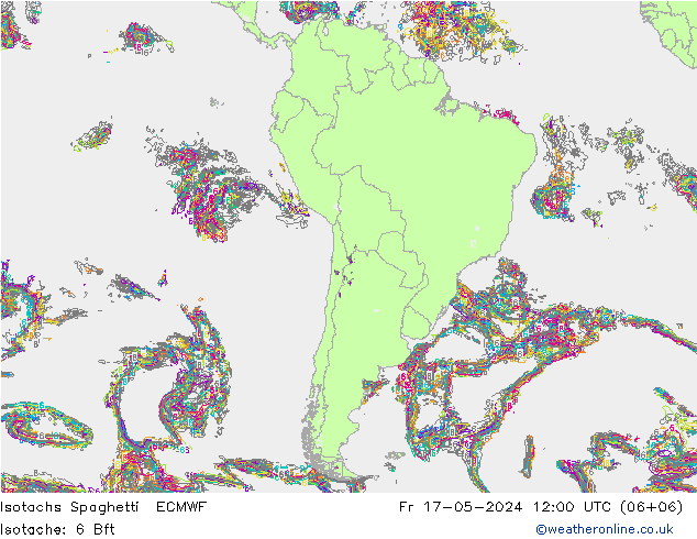 Eşrüzgar Hızları Spaghetti ECMWF Cu 17.05.2024 12 UTC