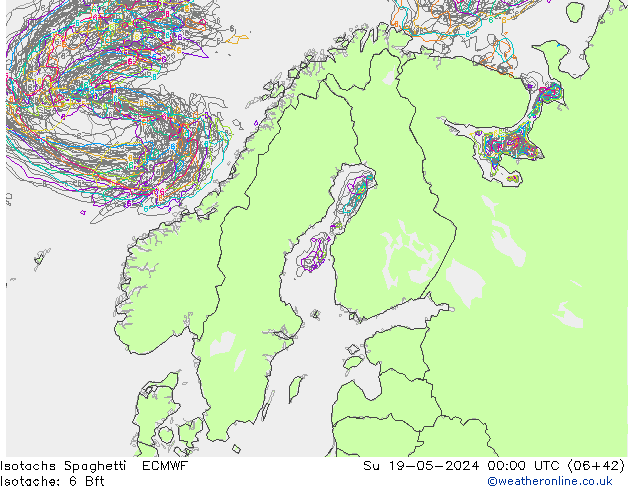 Isotachs Spaghetti ECMWF Su 19.05.2024 00 UTC