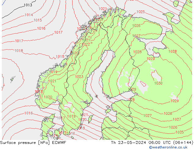 Yer basıncı ECMWF Per 23.05.2024 06 UTC