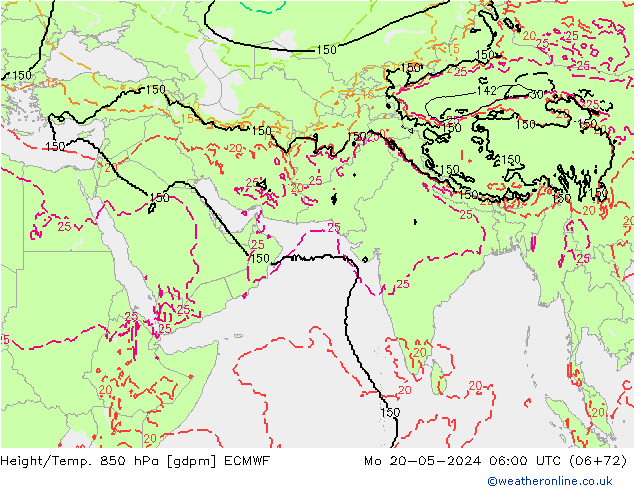 Height/Temp. 850 hPa ECMWF Mo 20.05.2024 06 UTC