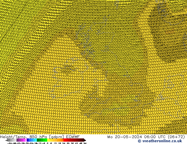 Height/Temp. 850 hPa ECMWF Mo 20.05.2024 06 UTC