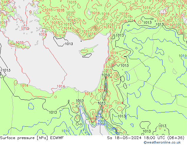 Bodendruck ECMWF Sa 18.05.2024 18 UTC