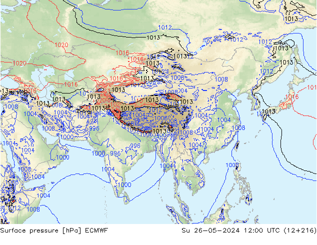 pression de l'air ECMWF dim 26.05.2024 12 UTC