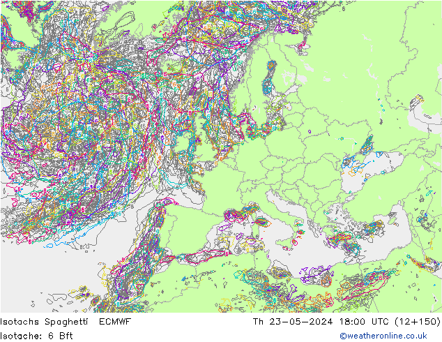 Isotachs Spaghetti ECMWF gio 23.05.2024 18 UTC