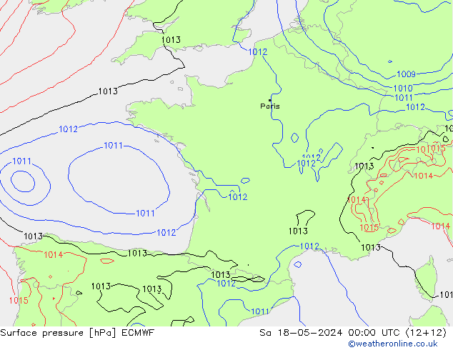 Yer basıncı ECMWF Cts 18.05.2024 00 UTC