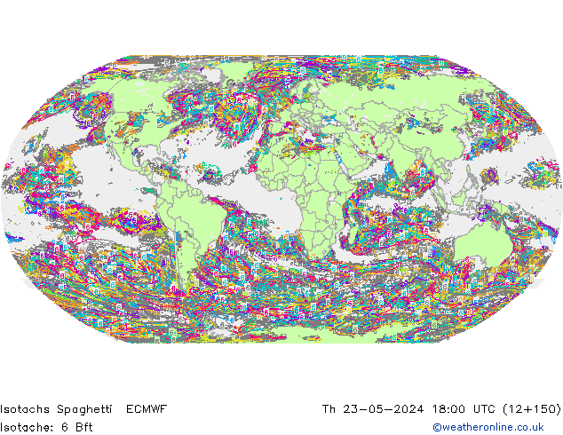 Isotachen Spaghetti ECMWF do 23.05.2024 18 UTC