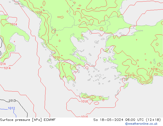 ciśnienie ECMWF so. 18.05.2024 06 UTC