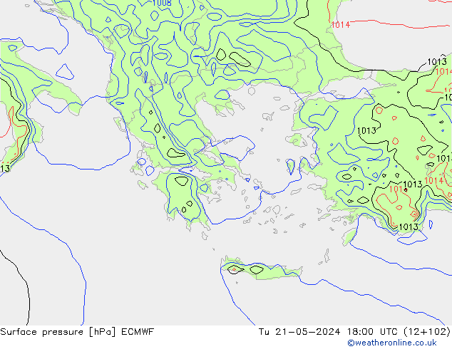 Yer basıncı ECMWF Sa 21.05.2024 18 UTC