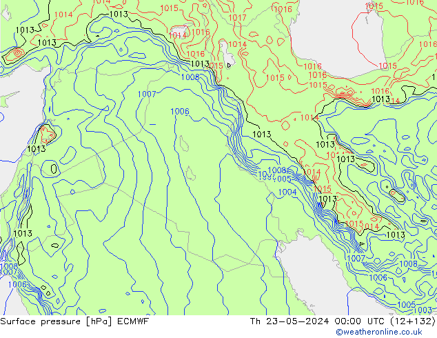 Atmosférický tlak ECMWF Čt 23.05.2024 00 UTC