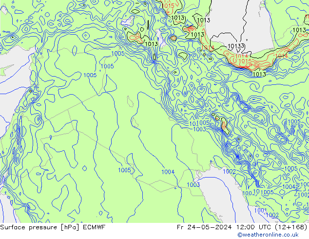 Yer basıncı ECMWF Cu 24.05.2024 12 UTC