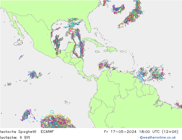 Isotachs Spaghetti ECMWF  17.05.2024 18 UTC