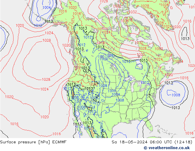 pression de l'air ECMWF sam 18.05.2024 06 UTC