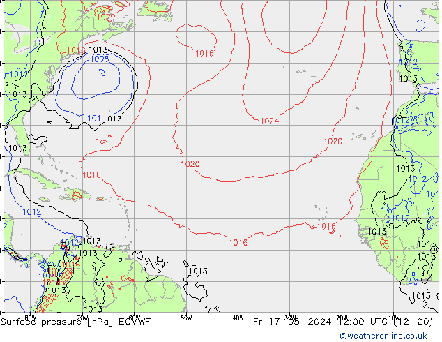 приземное давление ECMWF пт 17.05.2024 12 UTC