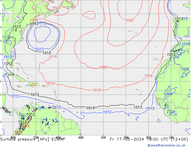 pressão do solo ECMWF Sex 17.05.2024 18 UTC