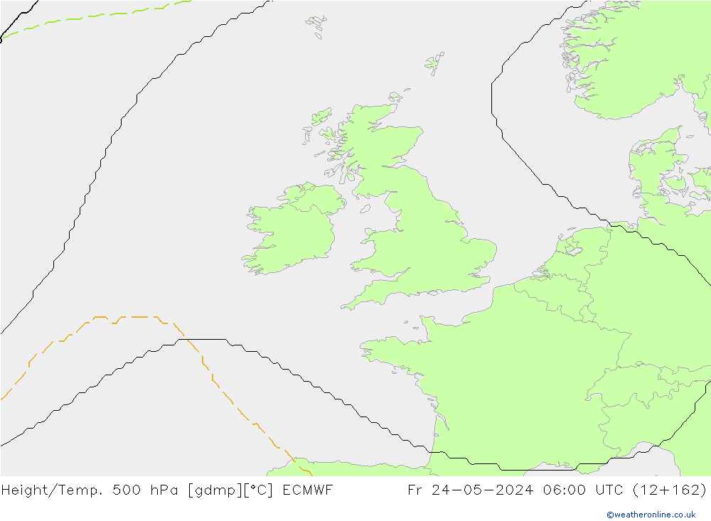 Height/Temp. 500 hPa ECMWF Sex 24.05.2024 06 UTC