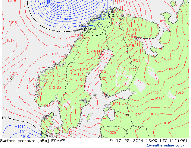 Bodendruck ECMWF Fr 17.05.2024 18 UTC