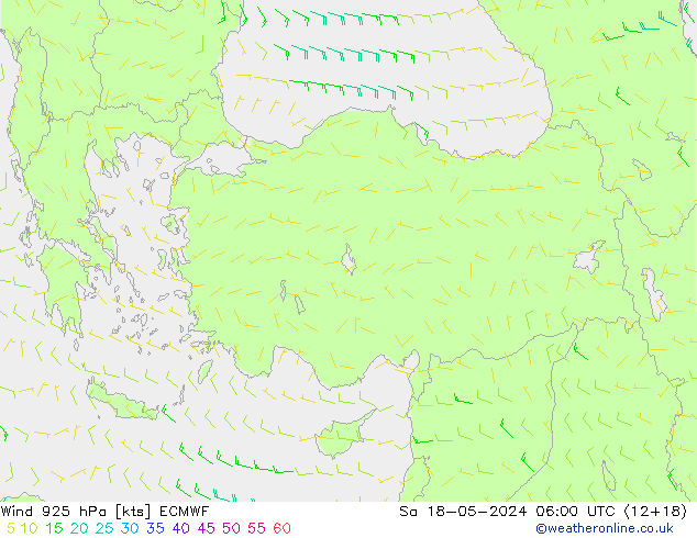 Wind 925 hPa ECMWF So 18.05.2024 06 UTC