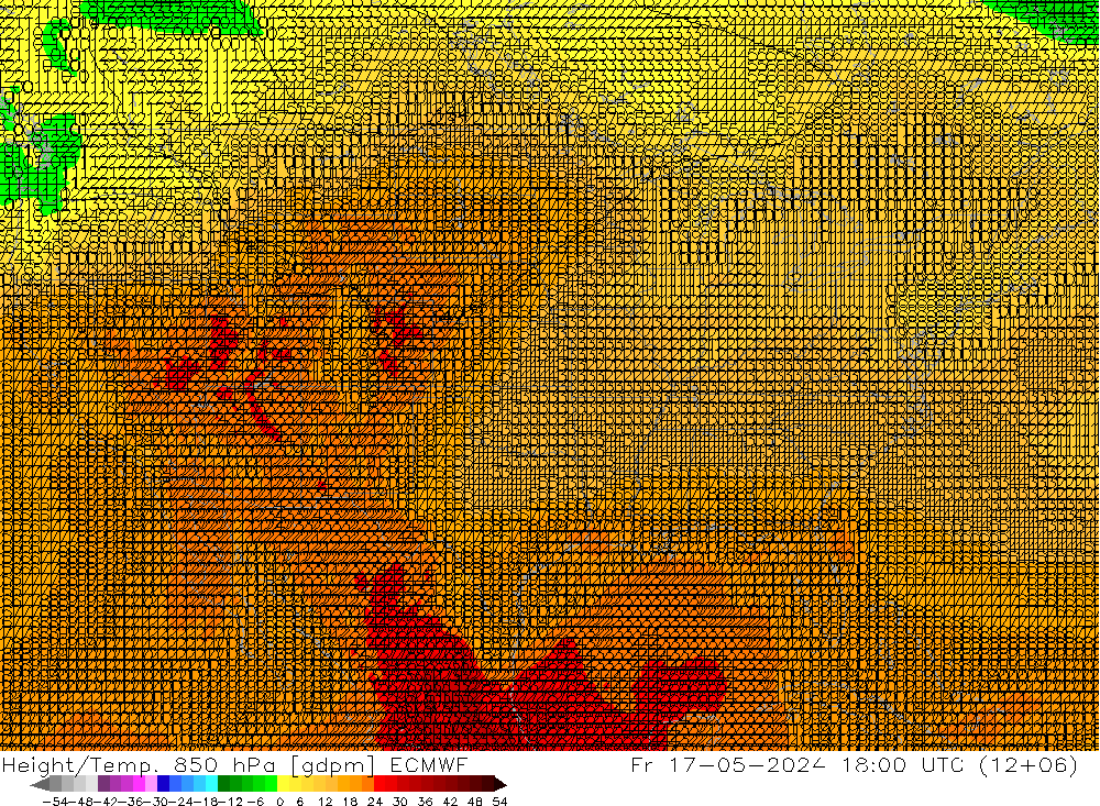 Height/Temp. 850 hPa ECMWF Fr 17.05.2024 18 UTC