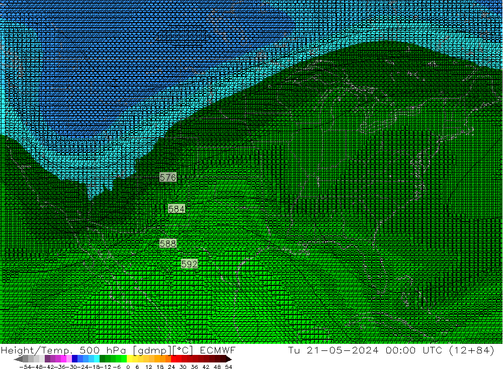 Height/Temp. 500 hPa ECMWF Tu 21.05.2024 00 UTC