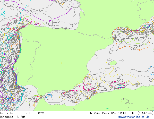 Eşrüzgar Hızları Spaghetti ECMWF Per 23.05.2024 18 UTC