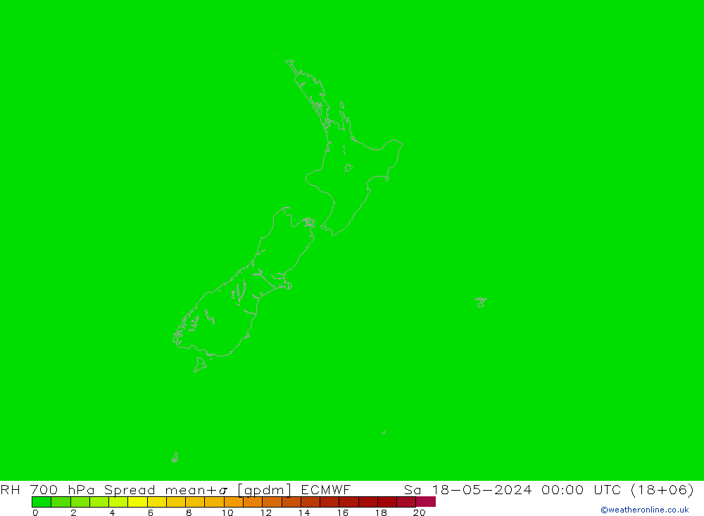 RH 700 hPa Spread ECMWF Sa 18.05.2024 00 UTC