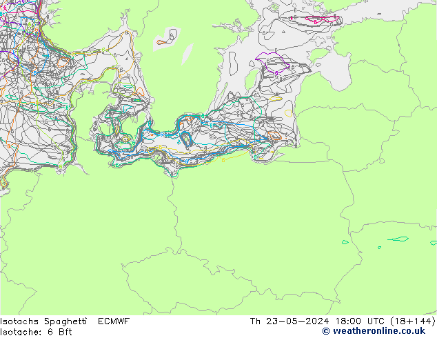 Isotachs Spaghetti ECMWF Qui 23.05.2024 18 UTC