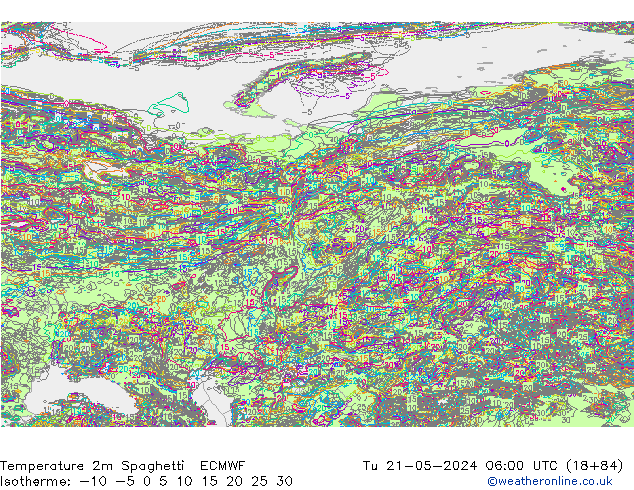 Temperatuurkaart Spaghetti ECMWF di 21.05.2024 06 UTC