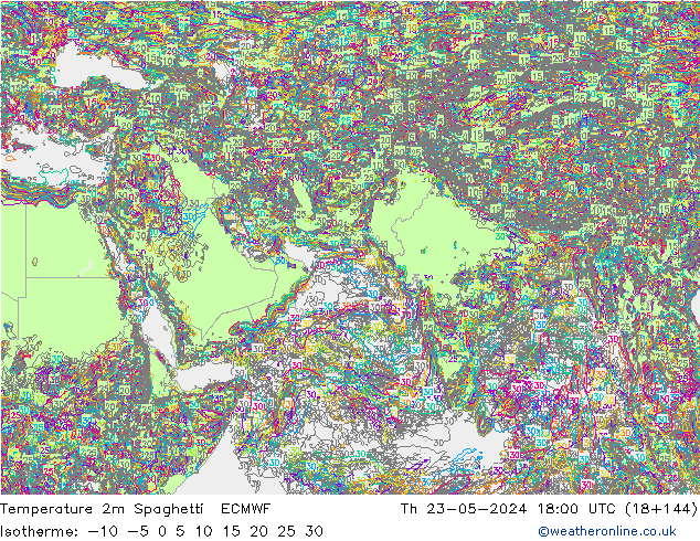 Sıcaklık Haritası 2m Spaghetti ECMWF Per 23.05.2024 18 UTC