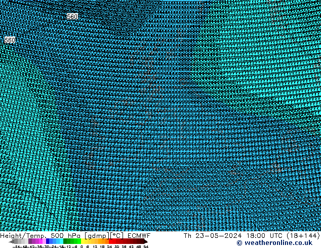 Yükseklik/Sıc. 500 hPa ECMWF Per 23.05.2024 18 UTC