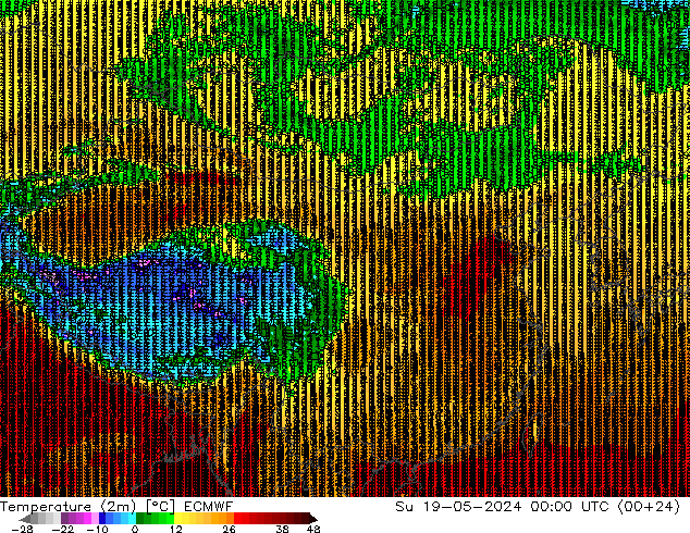 温度图 ECMWF 星期日 19.05.2024 00 UTC