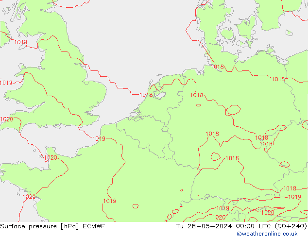 Bodendruck ECMWF Di 28.05.2024 00 UTC